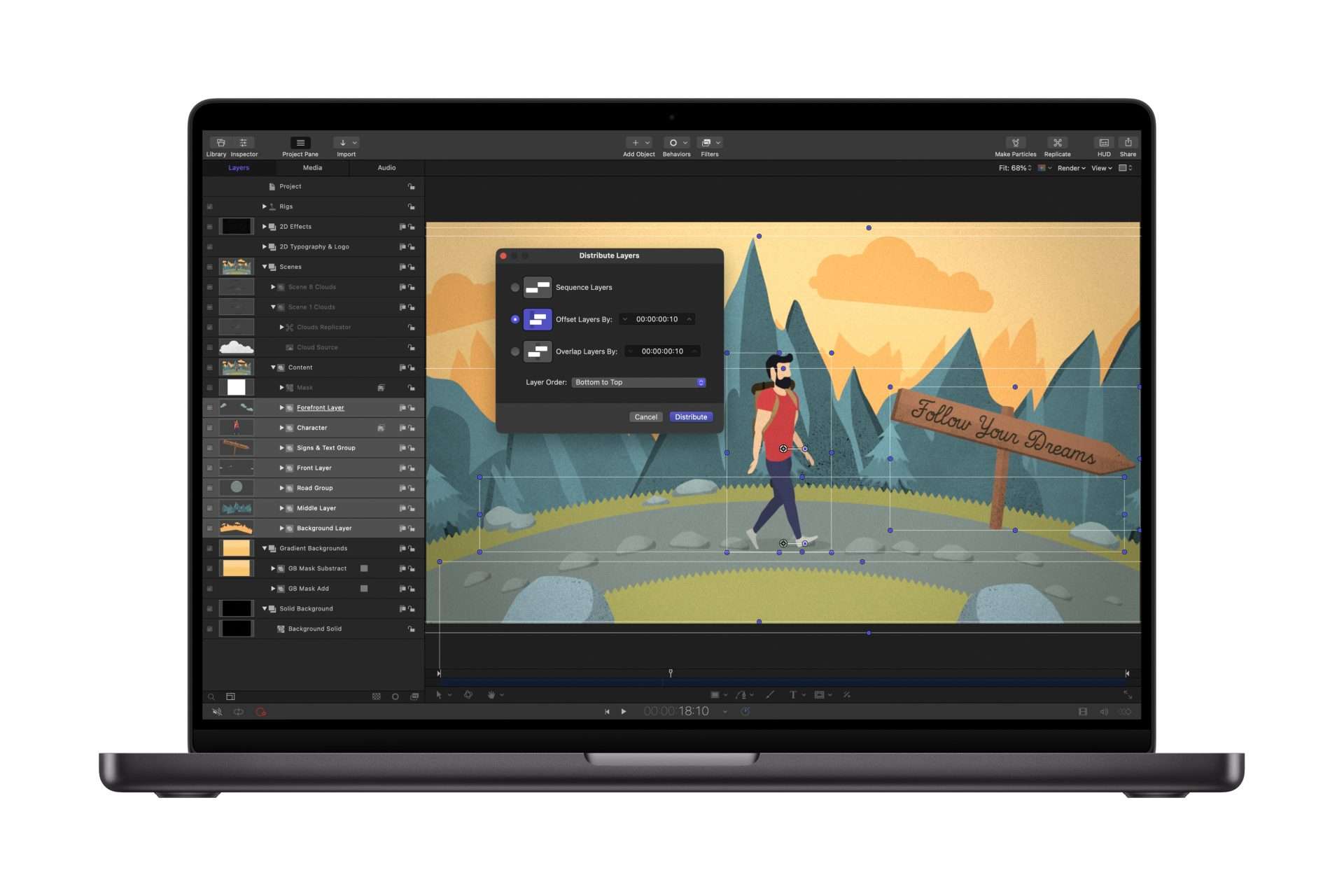 Motion – Distribute Layers